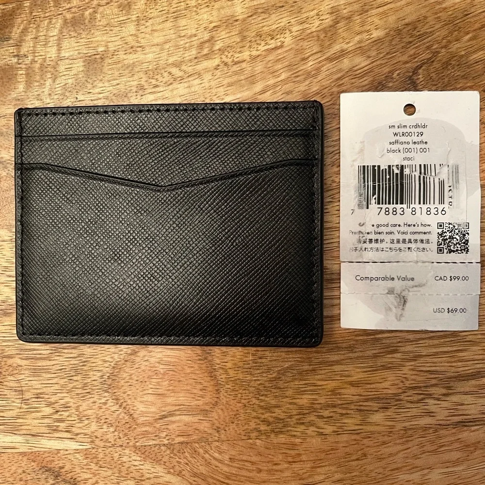 NWT Kate Spade Black Card Case Wallet